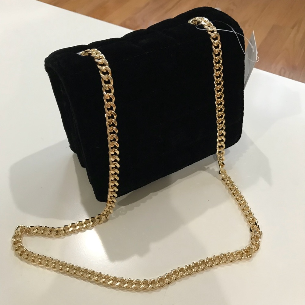 French Connection - Black Velvet Crossbody Purse